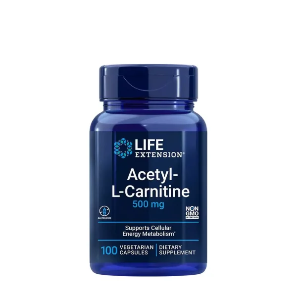 Life Extension Acetil-L-Carnitina 500 mg, envase de 100 cápsulas vegetales